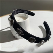 Korea same style velvet Rhinestone Headband Ladies temperament Headband retro