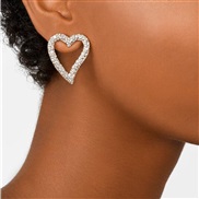 ( white)UR brief heart-shaped ear stud fruits diamond Earring woman all-Purpose more style earrings