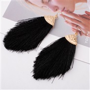 ( black)occidental style earrings Alloy head tassel spring color woman style earring new