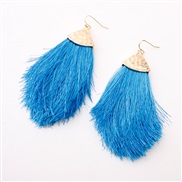 occidental style earrings Alloy head tassel spring color woman style earring new