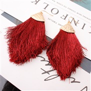 ( Burgundy)occidental style earrings Alloy head tassel spring color woman style earring new