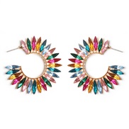 ( Color) occidental style personality exaggerating sun flower ear stud hollow retro woman earrings