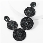 ( black)occidental style exaggerating multilayer Round diamond glass diamond Rhinestone fully-jewelled earrings woman su