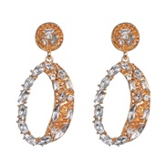 ( white)occidental style fashion earrings geometry glass diamond exaggerating earring