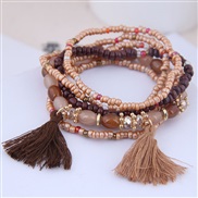 occidental style trend  Bohemia noble wind mash up beads accessories tassel temperament multilayer bracelet