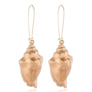 ( Gold)occidental style natural Shells earrings summer fashion Alloy