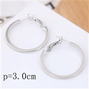 30mm fine  Korean style fashion  Metal concise surface personality temperament ear stud buckle circle