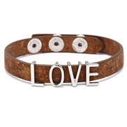 ( Brown)apan and Korea fashion leather Korean style briefOV Word bracelet lady student