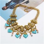 occidental style exaggerating retro necklace  turquoise necklace lady Clothing