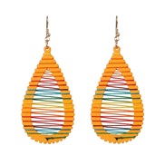 (  yellow)occidental style retro wind earrings handmade geometry earring fashion