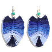 occidental style exaggerating long tassel earrings handmade weave earring fashion Street Snap same style