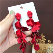 Korean style temperament exaggerating silver rose long style earrings earring woman