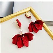 Korean style temperament exaggerating silver rose long style earrings earring woman