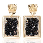 ( black)occidental style retro square gravel earrings Bohemia exaggerating personality earring earringserring F