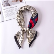 (F  Navy bluerhombus )scarves woman imitate silk samll Korean style all-Purpose occupation neckerchief print scarf