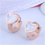 fine Korean style fashion sweetOL concise love titanium steel temperament personality ear stud buckle circle