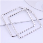 occidental style fashion Metal concise geometry square temperament ear stud buckle circle