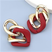 ( red)Korean style resin high-end earrings woman geometry brief trend occidental styleins wind Earring