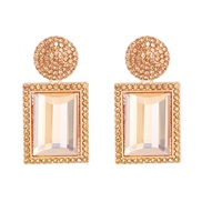 ( champagne)creative trend earrings occidental style Rhinestone crystal ear stud personality earring