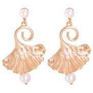 occidental style earring temperament personality retro matte ear stud Alloy Shells Pearl earrings