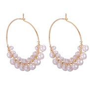 occidental style fashion temperament arring sweet lovely heart-shaped Pearl ear stud Alloy Pearl earrings