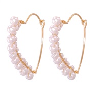 occidental style fashion temperament arring sweet lovely heart-shaped Pearl ear stud Alloy Pearl earrings