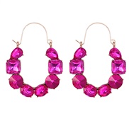 (purple)fashion exaggerating personality creative diamond same style earrings occidental style retro earrings