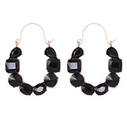 ( black)fashion exaggerating personality creative diamond same style earrings occidental style retro earrings