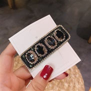 ( square / black)Korea bigins retro Rhinestone all-Purpose head woman