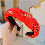 ( red) chain handmade weave eadband  occidental style twisted eadband  retro width head woman