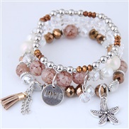 occidental style fashion  Metal starfish all-Purpose multilayer woman  bracelet