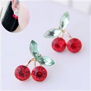 fine  Korean style fashion  sweetOL cherry personality ear stud