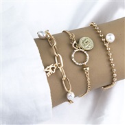 occidental style trend Metal conciselove Word three bracelet