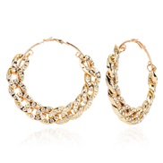 ( GoldCM)occidental style retro wind Alloy hollow circle earringshoo earrings  circle Earring woman F