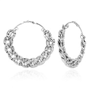 ( SilverCM)occidental style retro wind Alloy hollow circle earringshoo earrings  circle arring woman F