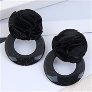 occidental style fashion all-Purpose rose concise circle temperament ear stud