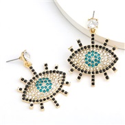 ( ye )earrings personality Alloy diamond Rhinestone eyes earring occidental style earrings retro arring