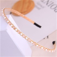 ( color ) Korean style fashion   all-Purpose brief crystal Pearl personality lady Headband Headband