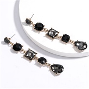 ( black)fashionins wind brief all-Purpose geometry Acrylic diamond long style earrings woman occidental style woman