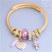 occidental style fashion  Metal all-PurposeD concise lovely cat love pendant more elements personality bangle