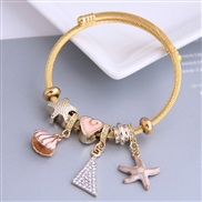 occidental style fashion  Metal all-PurposeD starfish triangle pendant more elements personality bangle