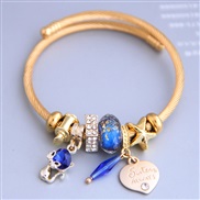 occidental style fashion  Metal all-PurposeD concise lovely cat love pendant more elements personality bangle