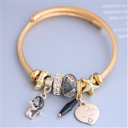 occidental style fashion  Metal all-PurposeD concise lovely cat love pendant more elements personality bangle