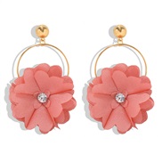 Korea all-Purpose flowers diamond earrings woman fresh sweet Cloth arring