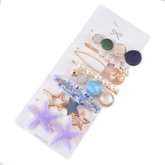 (purple)Korean style Pearl hair clip set Word woman