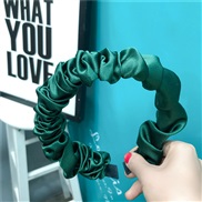 (Dark green)spring summer pure color eadband sweet head Korean style head buckle