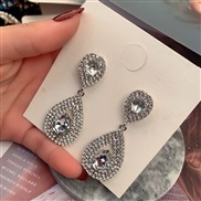 ( Silver)silver super diamond drop earrings woman Korea personality all-Purpose earring occidental style exaggerating ea