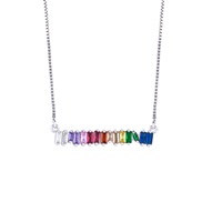 ( Silver)occidental style Colorful zircon pendant fashion personality bronze diamond necklace womannk