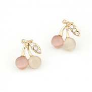 Korean style fashion OL Ladies personality cherry ear stud