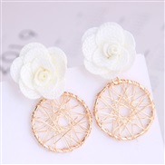 Korean style  fashion  sweet flowers Metal temperament ear stud